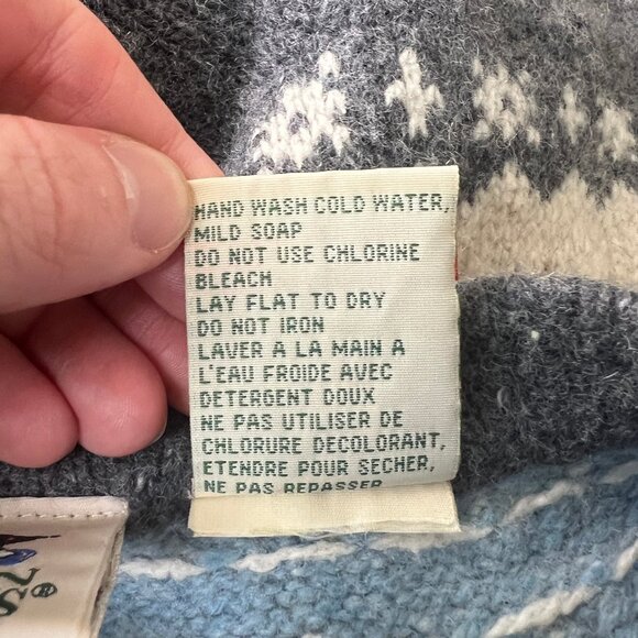 Vintage Fair Isle Wool Cotton Sweater Scandinavian Winter Scandi Girl Christmas - Picture 6 of 8